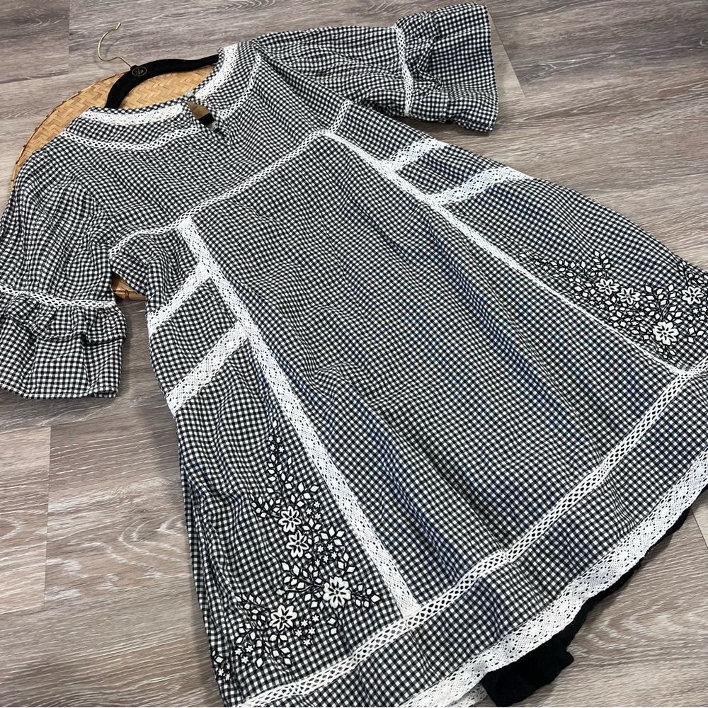 Free people sunny day embroidered shirt dress gingham print - Picture 8 of 8